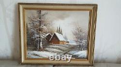 Tableau ancien huile sur toile paysage