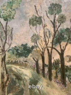 Tableau ancien huile sur toile paysage Bucolique impressionnisme signé