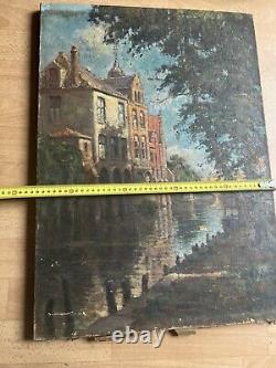 Tableau ancien huile sur toile signé Marcel Delamarre