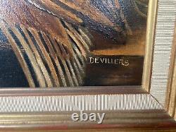 Tableau ancien huile sur toile signé avec certificat d'authenticité D. DEVILLERS