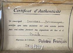 Tableau ancien huile sur toile signé avec certificat d'authenticité D. DEVILLERS
