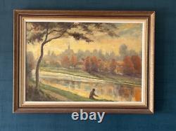 Tableau ancien impréssionniste huile sur toile