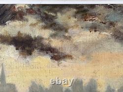 Tableau ancien impréssionniste huile sur toile