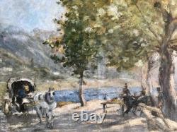 Tableau ancien impressionniste paysage et artiste à identifier
