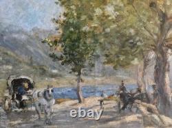 Tableau ancien impressionniste paysage et artiste à identifier