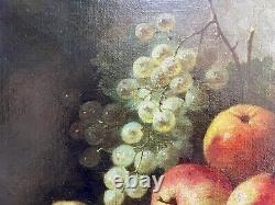 Tableau ancien nature morte fruits XVIII XIX Empire peinture huile toile cadre