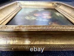 Tableau ancien nature morte fruits XVIII XIX Empire peinture huile toile cadre