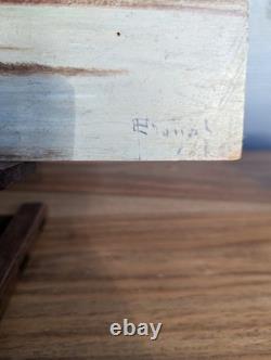 Tableau ancien paysage côtier, huile sur panneau bois signée Louis Chaussel à c