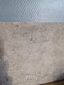 Tableau ancien paysage côtier, huile sur panneau bois signée Louis Chaussel à c