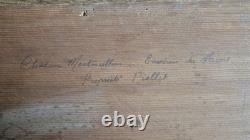 Tableau ancien paysage montagne Vercors Triève mens château montmeilleur ch. Brun