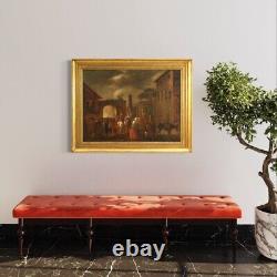 Tableau ancien paysage scène de genre huile sur toile peinture art 18ème siècle