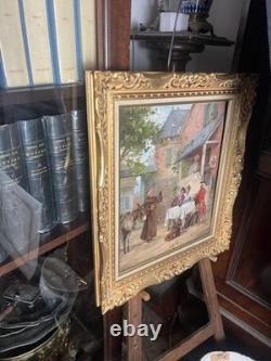 Tableau ancien, peinture à l'huile sur toile