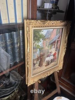 Tableau ancien, peinture à l'huile sur toile