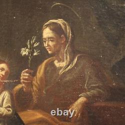 Tableau ancien peinture religieuse huile sur toile 700 18ème siècle art sacré