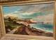 Tableau Ancien Sign&eacute; Paysage M&eacute;diterran&eacute;en Anim&eacute;. Peinture Huile Sur Toile