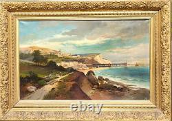 Tableau ancien signé Paysage Méditerranéen Animé. Peinture huile sur toile Tableau ancien signé Paysage Méditerranéen Animé. Peinture huile sur toile