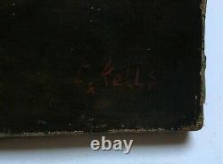 Tableau ancien signé, Signature, Huile sur toile, Poules, Peinture, XIXe