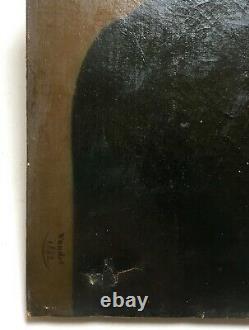 Tableau ancien signé Vandel, Daté 1842, Huile sur toile, Portrait d'homme, XIXe