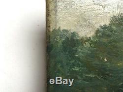 Tableau ancien signé Vogt, huile sur toile, paysage impressionniste, XIXe