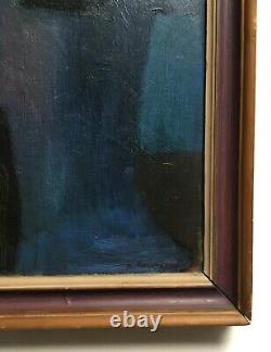 Tableau ancien signé et daté 1969, Huile sur isorel, Ecole d'Europe du Nord XXe
