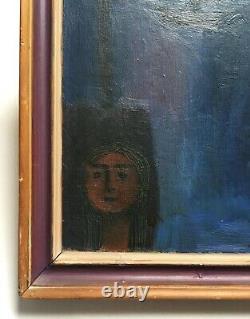 Tableau ancien signé et daté 1969, Huile sur isorel, Ecole d'Europe du Nord XXe