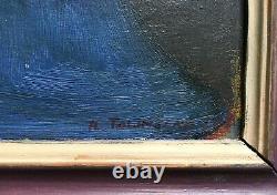 Tableau ancien signé et daté 1969, Huile sur isorel, Ecole d'Europe du Nord XXe