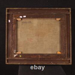 Tableau chevaux huile sur toile ancienne peinture animaux écurie 19ème siècle