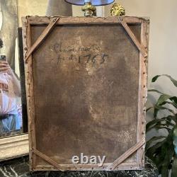 Tableau huile sur toile XVIIIe portrait de femme ancien peinture décoration