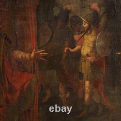 Tableau italien ancien scène biblique peinture huile sur toile 17ème siècle art