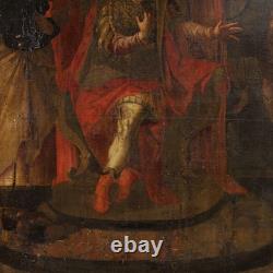 Tableau italien ancien scène biblique peinture huile sur toile 17ème siècle art