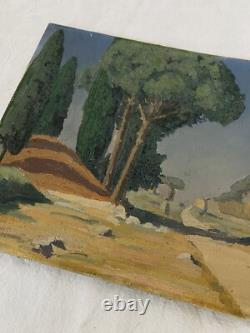 Tableau peinture ancien signé P. Turin 1929 huile sur bois