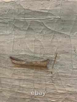 Tableau peinture ancienne marine, bateau XIXe