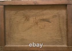 Tableau peinture ancienne marine, bateau XIXe