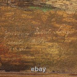 Tableau peinture huile sur toile paysage marine cadre 20ème siècle style ancien