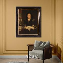 Tableau portrait femme ancien huile sur toile peinture madame 17ème siècle 600