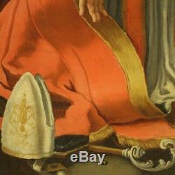 Tableau religieux ancien peinture huile sur toile saint art sacré 1700 xviiième
