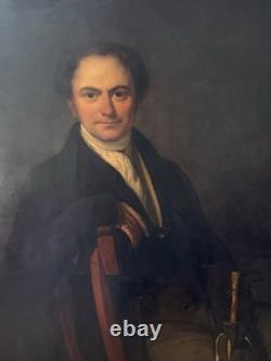 Tableaux Ancien, Grand Portrait D'un Gentleman Anglais Vers 1820
