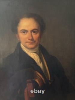 Tableaux Ancien, Grand Portrait D'un Gentleman Anglais Vers 1820