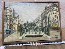 Tableaux ancien Paris huile sur Bois lot de 2 années 85 Et 86 Signés T Erika