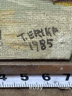 Tableaux ancien Paris huile sur Bois lot de 2 années 85 Et 86 Signés T Erika