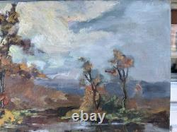 Tournant De L'ourthe / Eli Louis / huile sur toile, tableau ancien, peinture