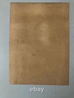 Très Belle Peinture Ancien Huile Sur Papier Tête Masque Mortuaire Richelieu Art
