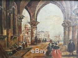 Venise, ancien tableau huile sur toile fin XIX ème s