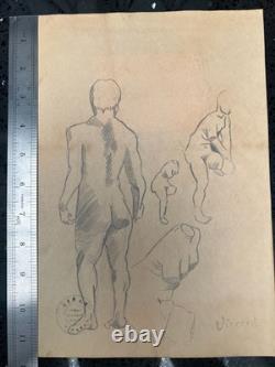 Vincent Van Gogh (fait main) dessin à l'huile sur papier ancien signé et