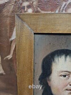 XIX ème s, ancien portrait d'homme, huile sur panneau non signée