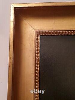 XIX ème s, ancien portrait d'homme, huile sur toile, beau cadre doré