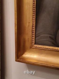 XIX ème s, ancien portrait d'homme, huile sur toile, beau cadre doré