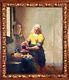 Xixe Huile Sur Toile La Laitière D'après Johannes Vermeer Ancien Travail Copiste